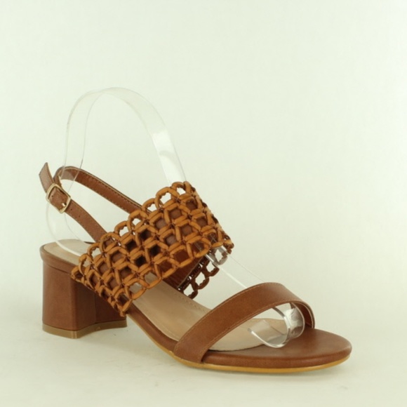 Short Heel Sandals from Fashion Focus - Oceria-3 Cognac - Picture 2 of 2